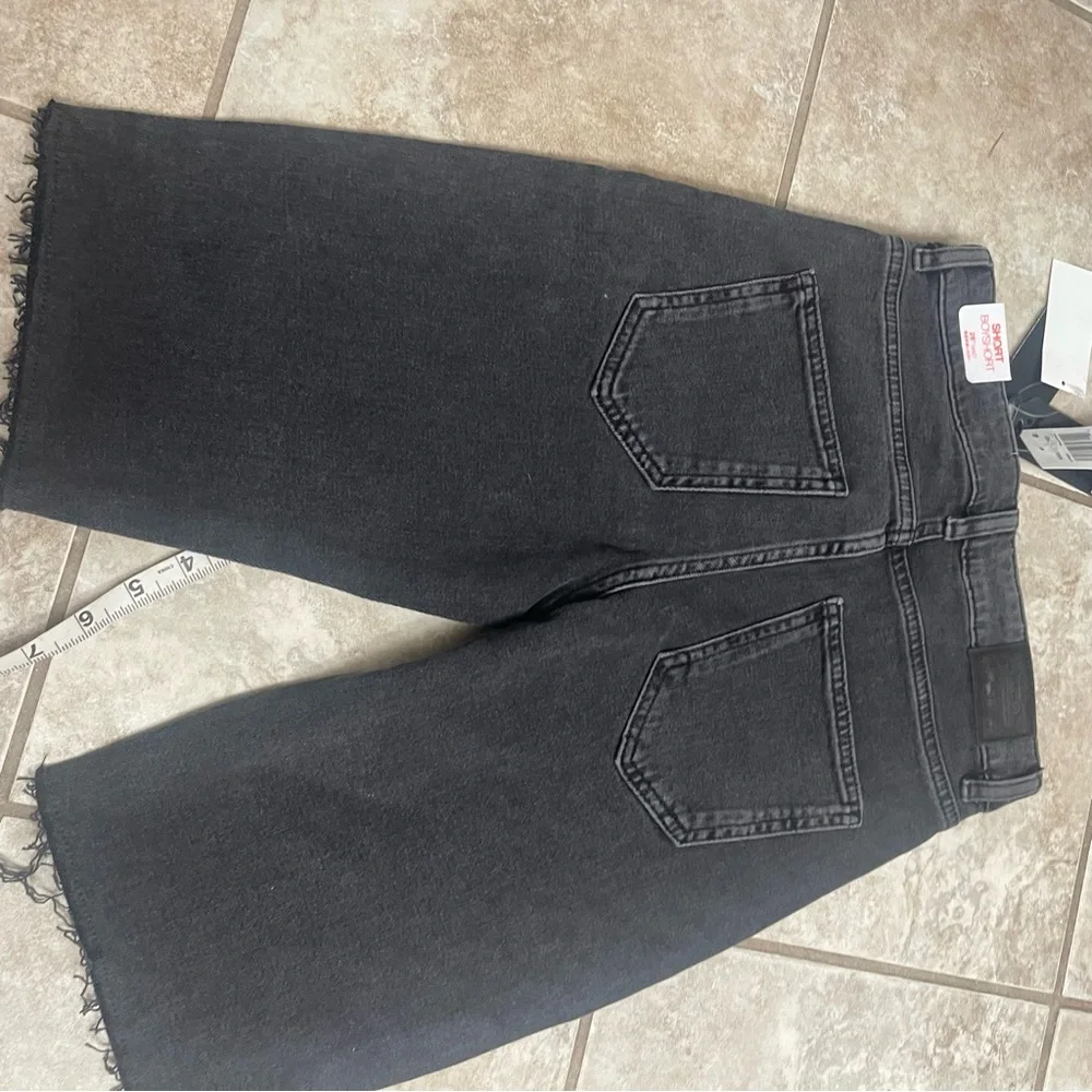 NWT Superdry Cut Off Denim Jean Kari‎ Longline Shorts 26 Coastline Black shorts